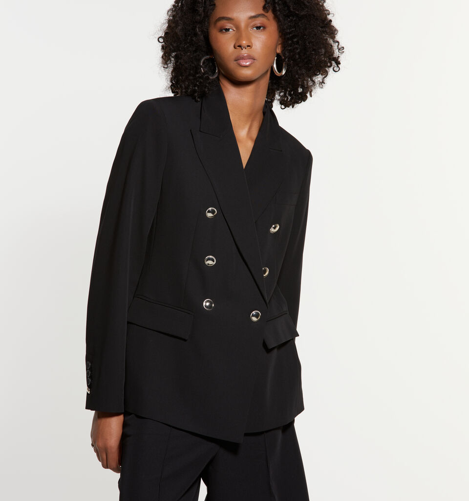 Black blazer with gold buttons - women's blazers - Black | Sisley image number 3